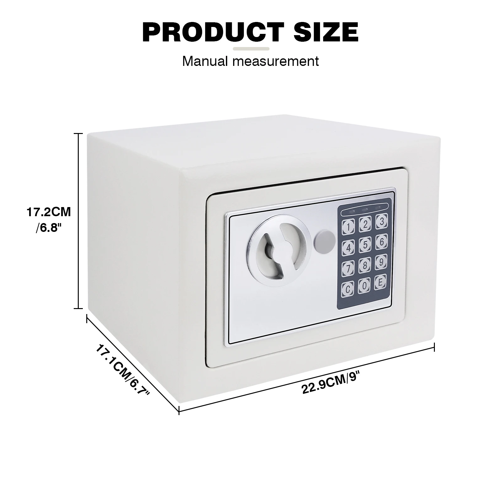 Safe Box Digital Security Steel Case with Electronic Password & Key for Home,Office (4.6/8.5/16L,Black/Grey/White) image 3