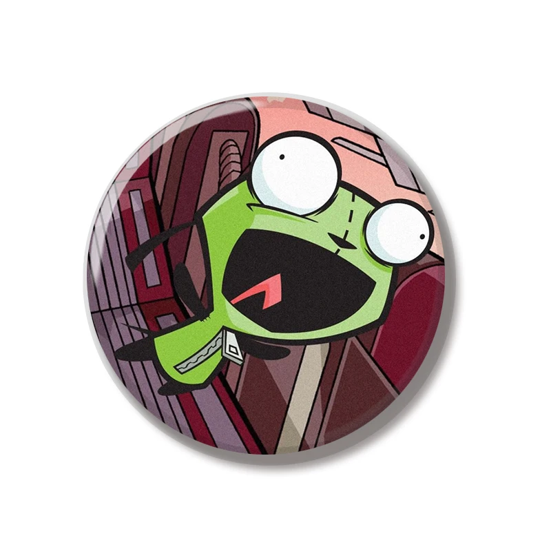 Invader ZIM GIR Pin Fun Cartoon Soft Button Pin Jewelry Creative Badge Cartoon Brooch Lapel Pin Canvas Bag Backpack Decoration