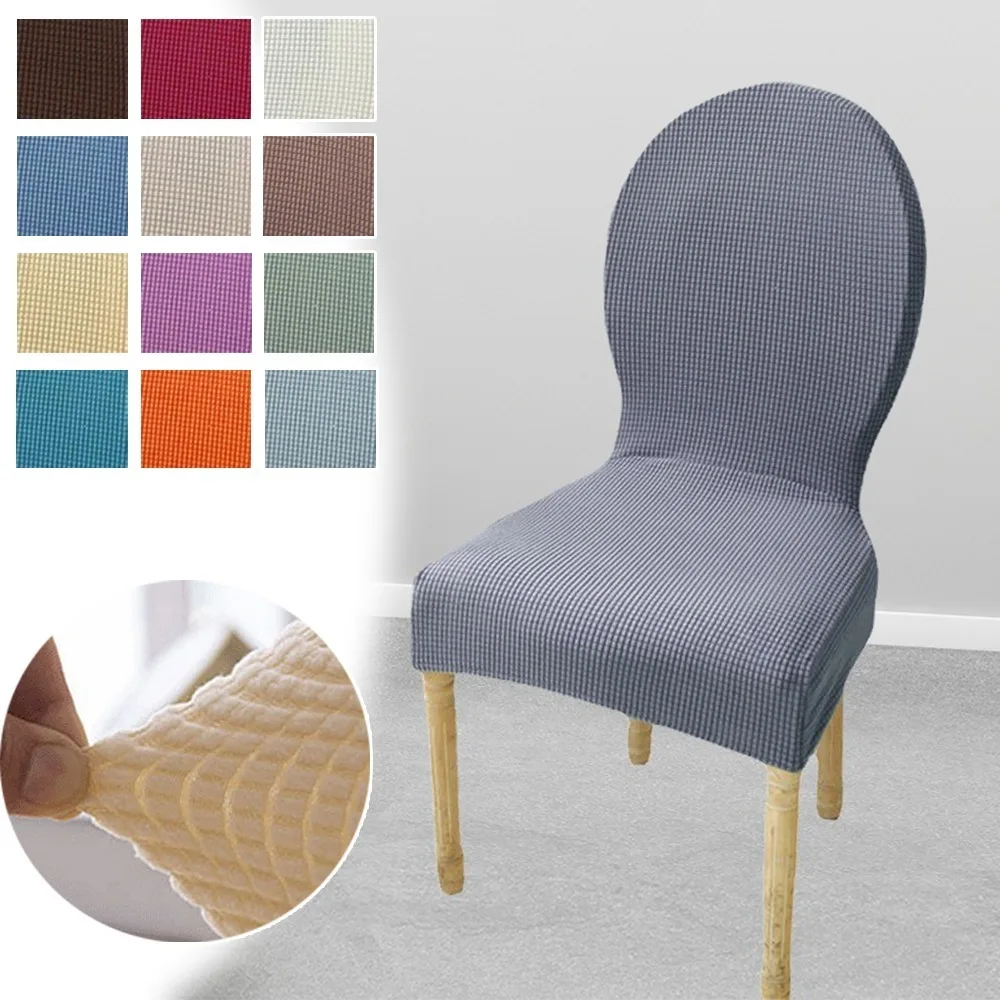 

1PC Elastic Cover Adjustable Universal Size Dining Chair Cover for Restaurant Banquet Office Home Decor Funda Ovalada Para Silla