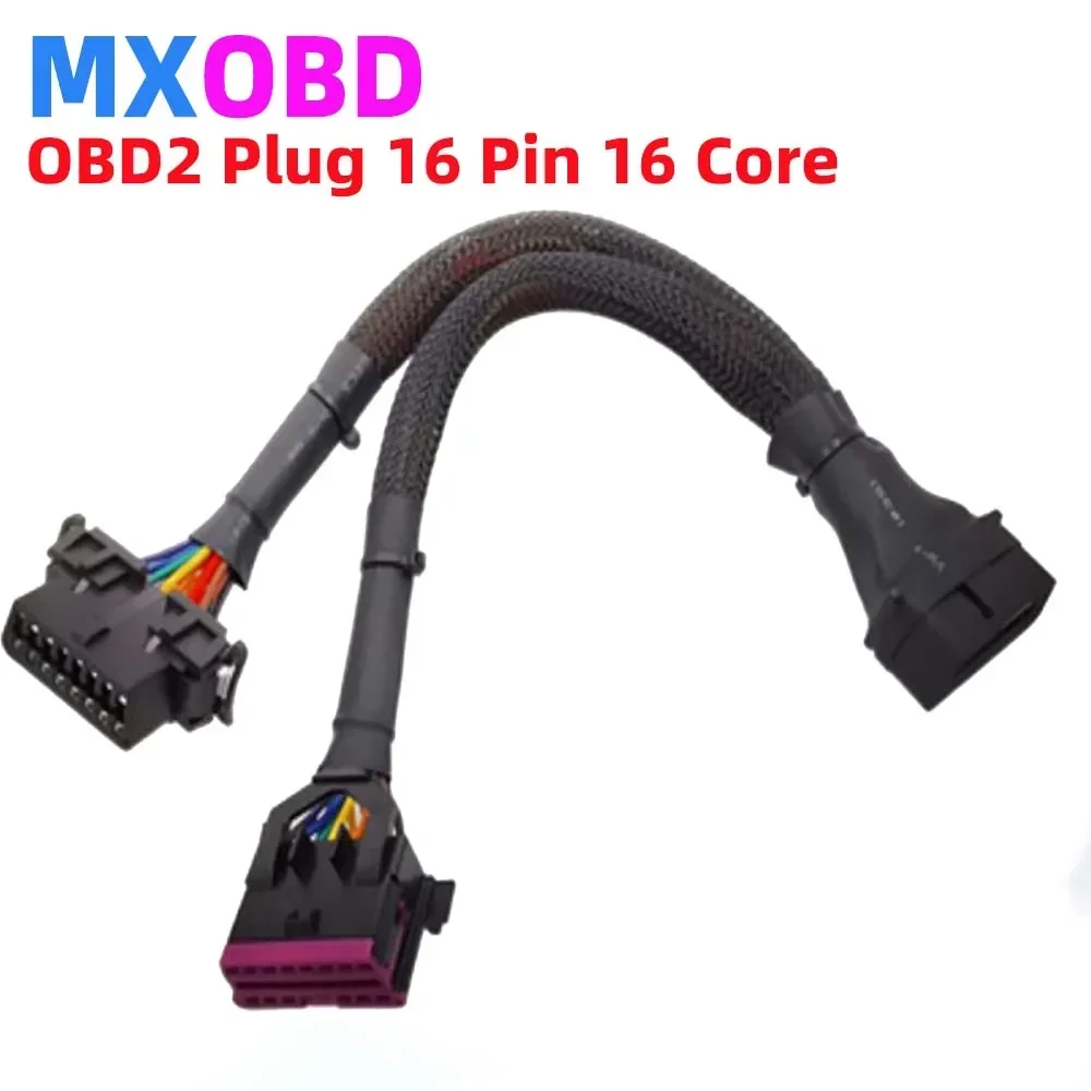 

Огнестойкая нейлоновая тканая сетчатая труба 1–2 Разветвитель проводов Адаптер OBD Кабель OBDII Автомобильный удлинитель между мужчинами и женщинами 30 см для автомобиля OBD