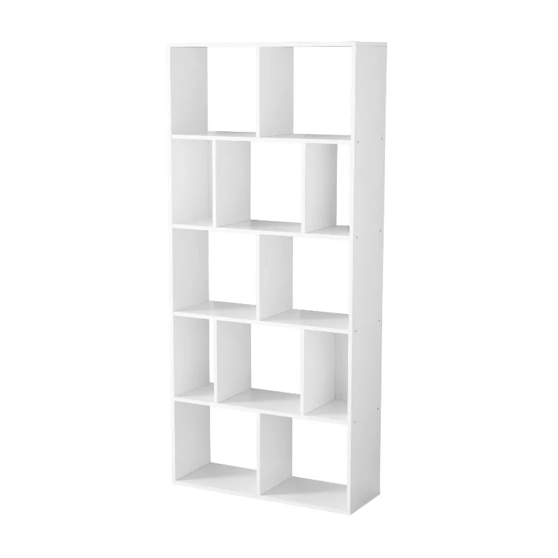 

12-Cube Shelf Bookcase, White,Clean design works well with many room styles,32.01" W x 11.46" D x 70.98" H,wood composite