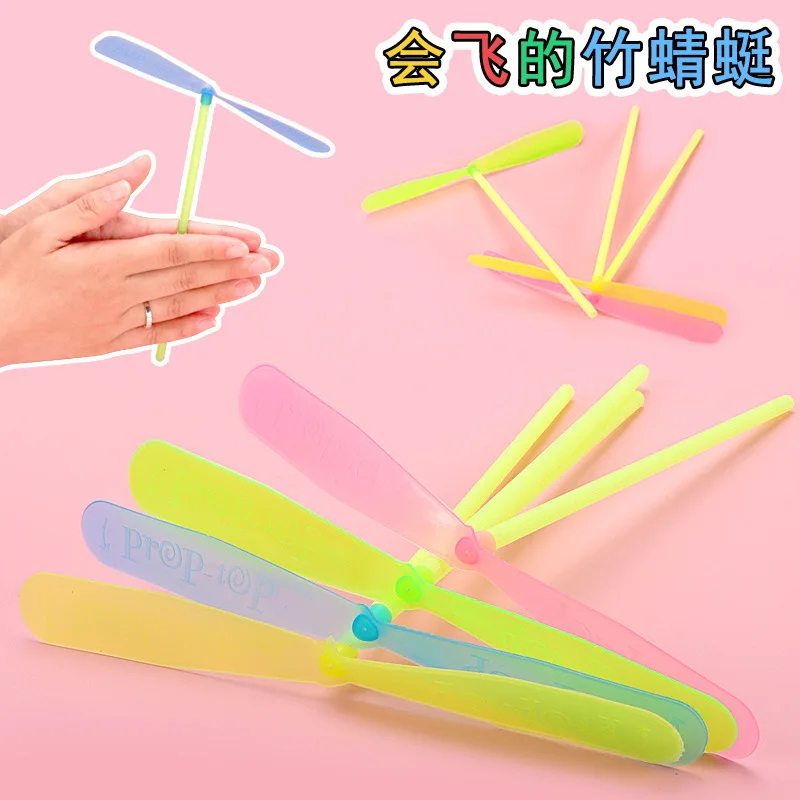 Bamboo Dragonfly Propeller for Baby Kids, Outdoor Toys, Flying Arrows, Birthday Gift, Party Favor, Novelty, Plastic, 10-30Pcs