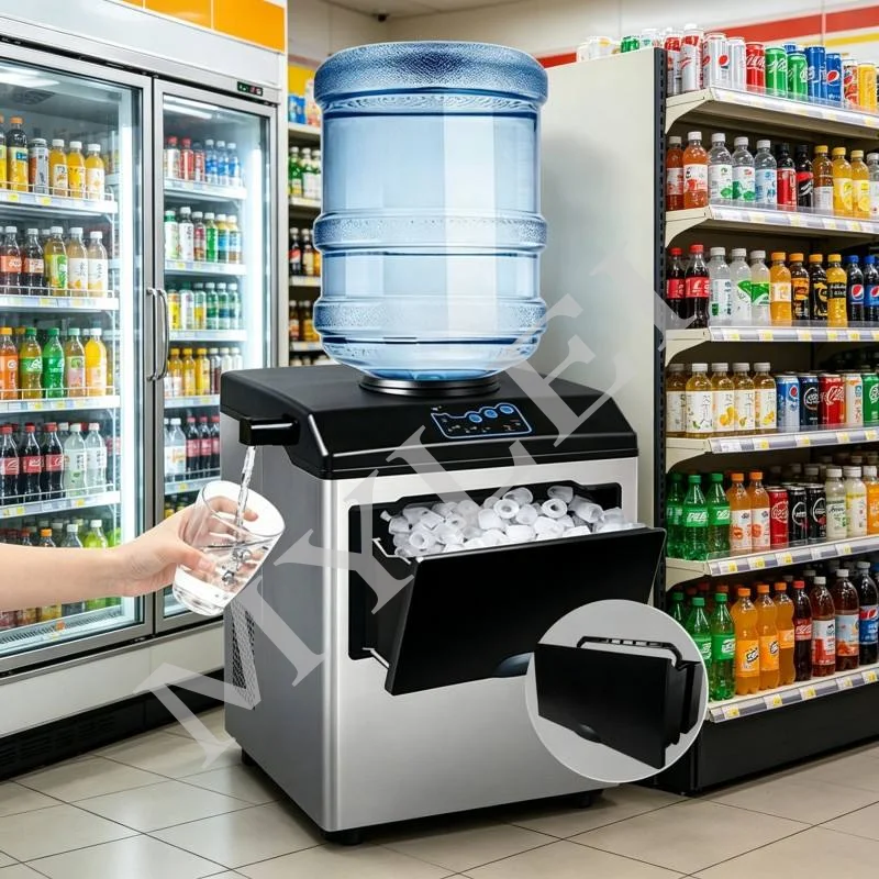 New Self-Cleaning Automatic Small Ice Maker Machine Countertop Electric