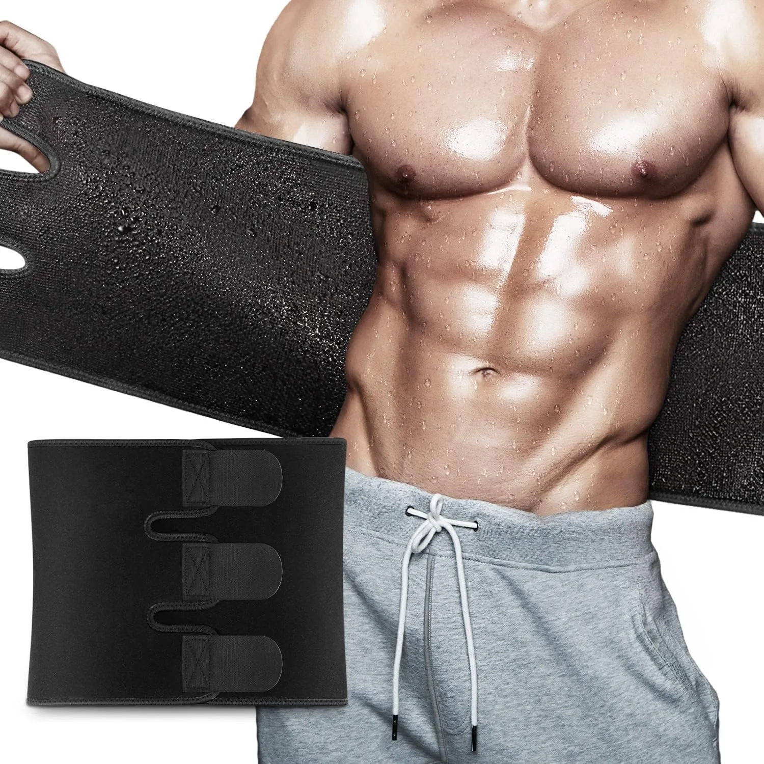 

Waist Trimmer Sweat Waist Trainer for Women and Men Waist Sweat Belt Band Belly Stomach Wrap