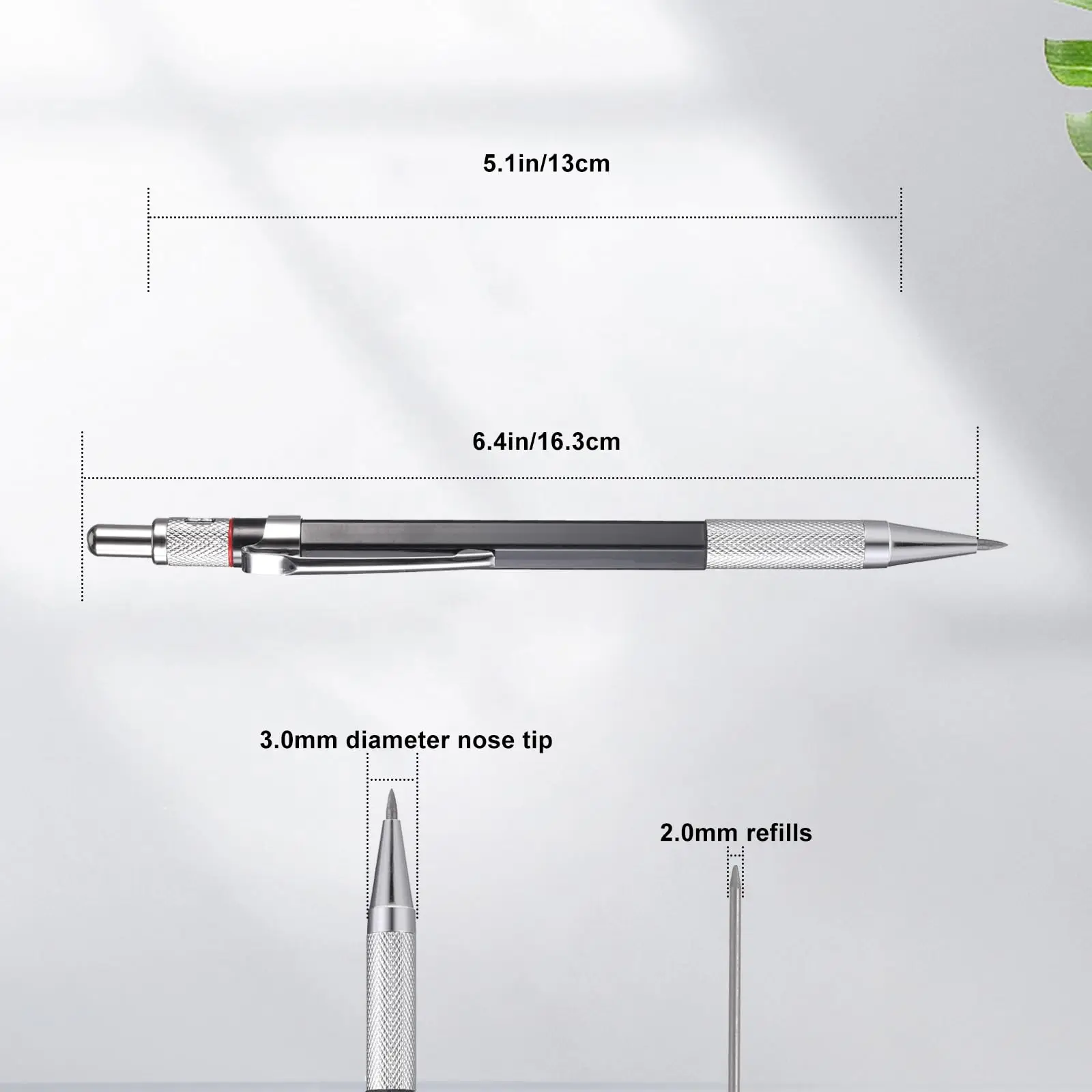 Preto intercambiáveis leva para Deep Hole Marker, grande fácil de lápis canteiro de obras, caneta vermelha, refil preto