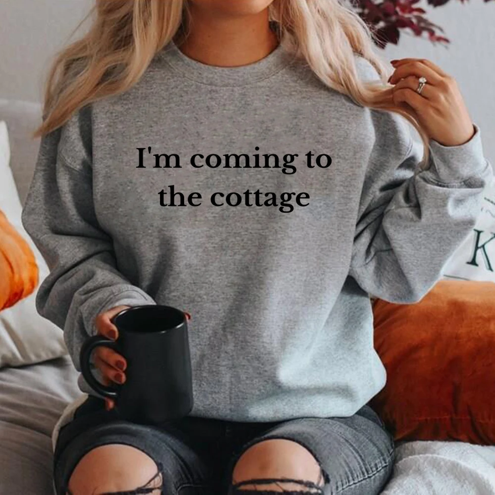 

I'm Coming To The Cottage Sweatshirt LGBT Hockey Shirt Unisex Long Sleeve Sweatshirt Romance Book Lover Gift Crewneck Pullovers