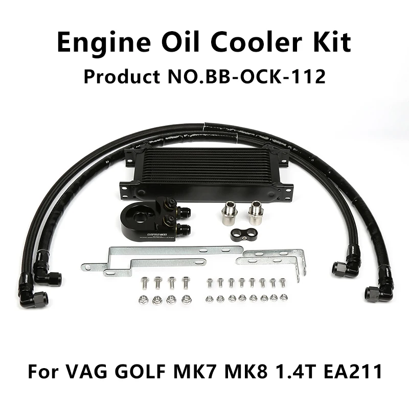 

BATTLEBEE Auto-manual Oil Cooler Radiator Kit Aluminum Cooling Systems With Rubber Tube For VAG GOLF MK7 MK8 1.4T BB-OCK-112