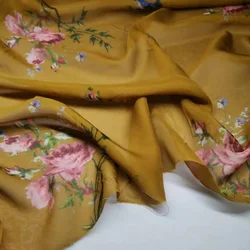 Soft Silk Chiffon Flower Dress 100% Suelo 136cm Width Scarf Shirt Hijab Sewing Material