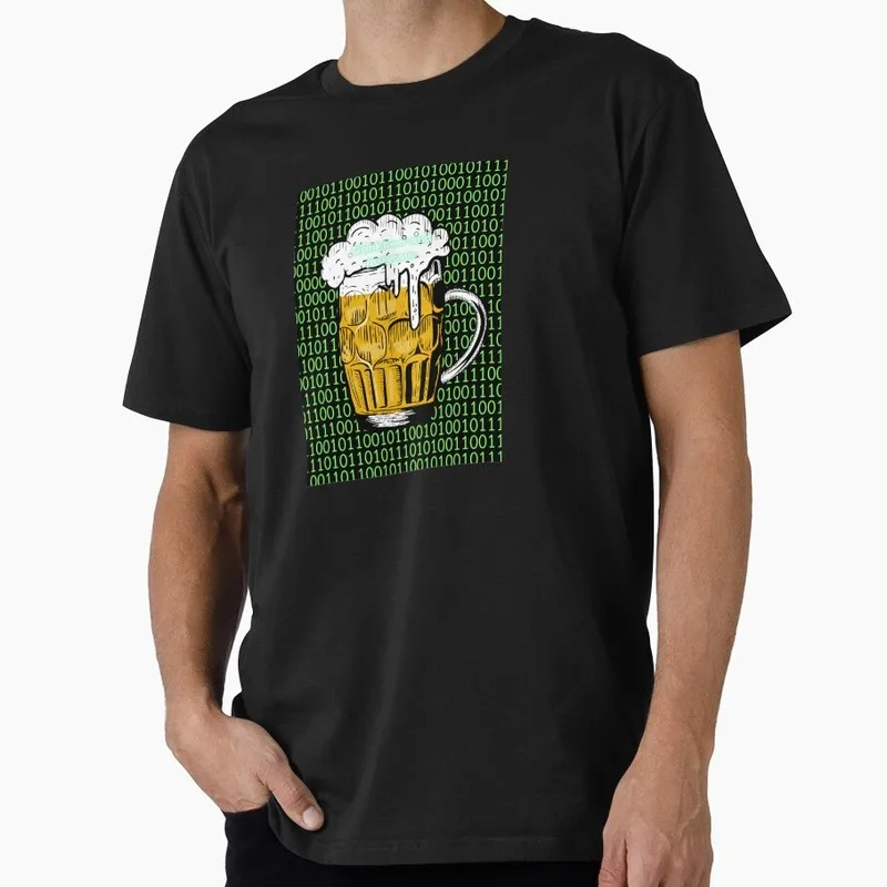 Drink beer and program. Funny Graphic T‑Shirt for Programmer Software Engineers Geek IT Developer Fan Gift Tees S-6XL