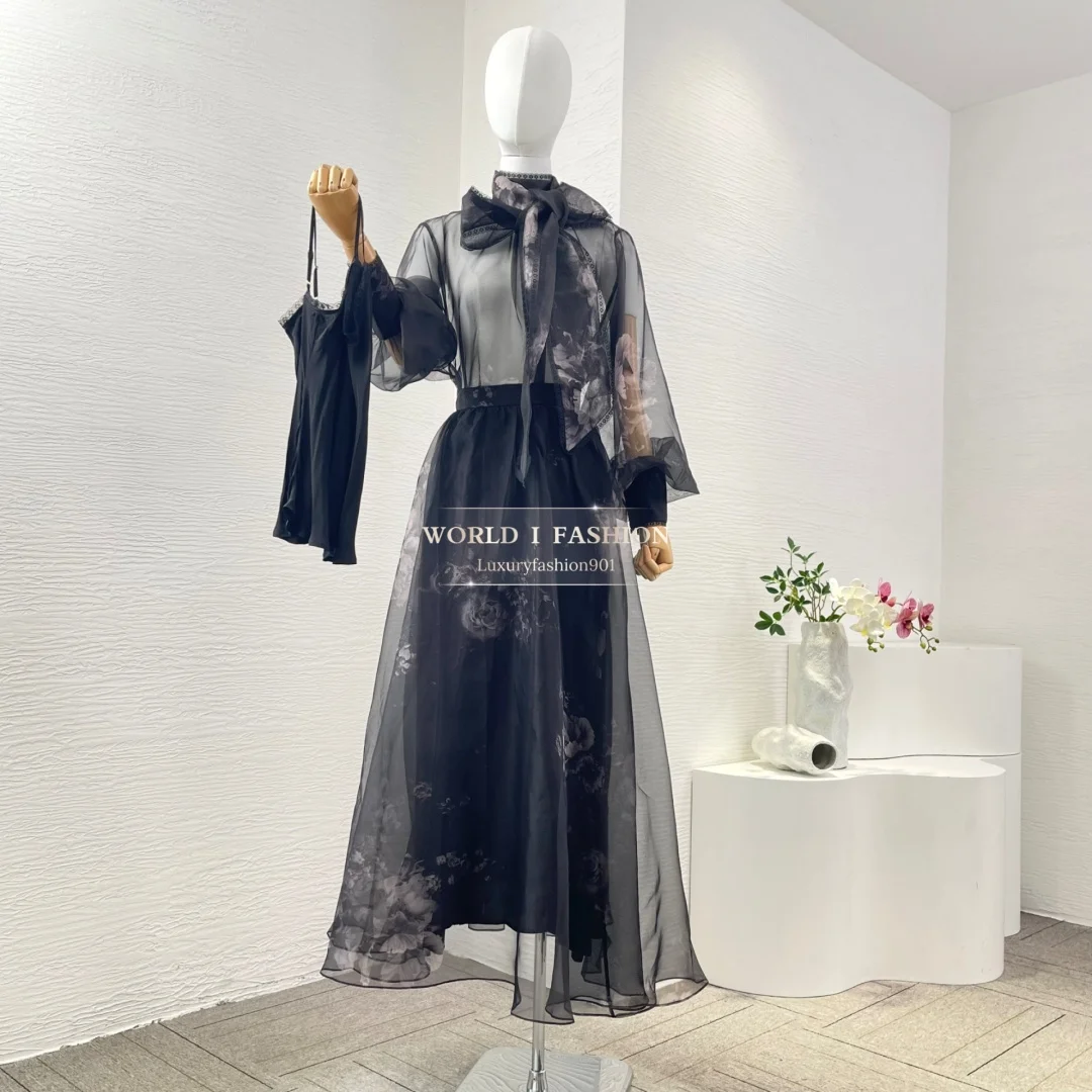 

2025 Women Fashion Blouse Tops and Skirt Sets High Quality Attriactive As Picutres