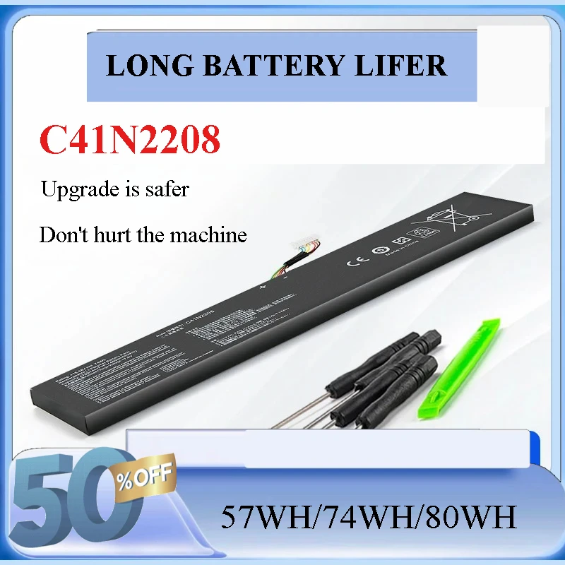 C41N2208 Battery For ASUS ROG ALLY Gaming Handheld series of RC71L/PC71L Expand high capacity of 74Wh /47WHmod upgrade