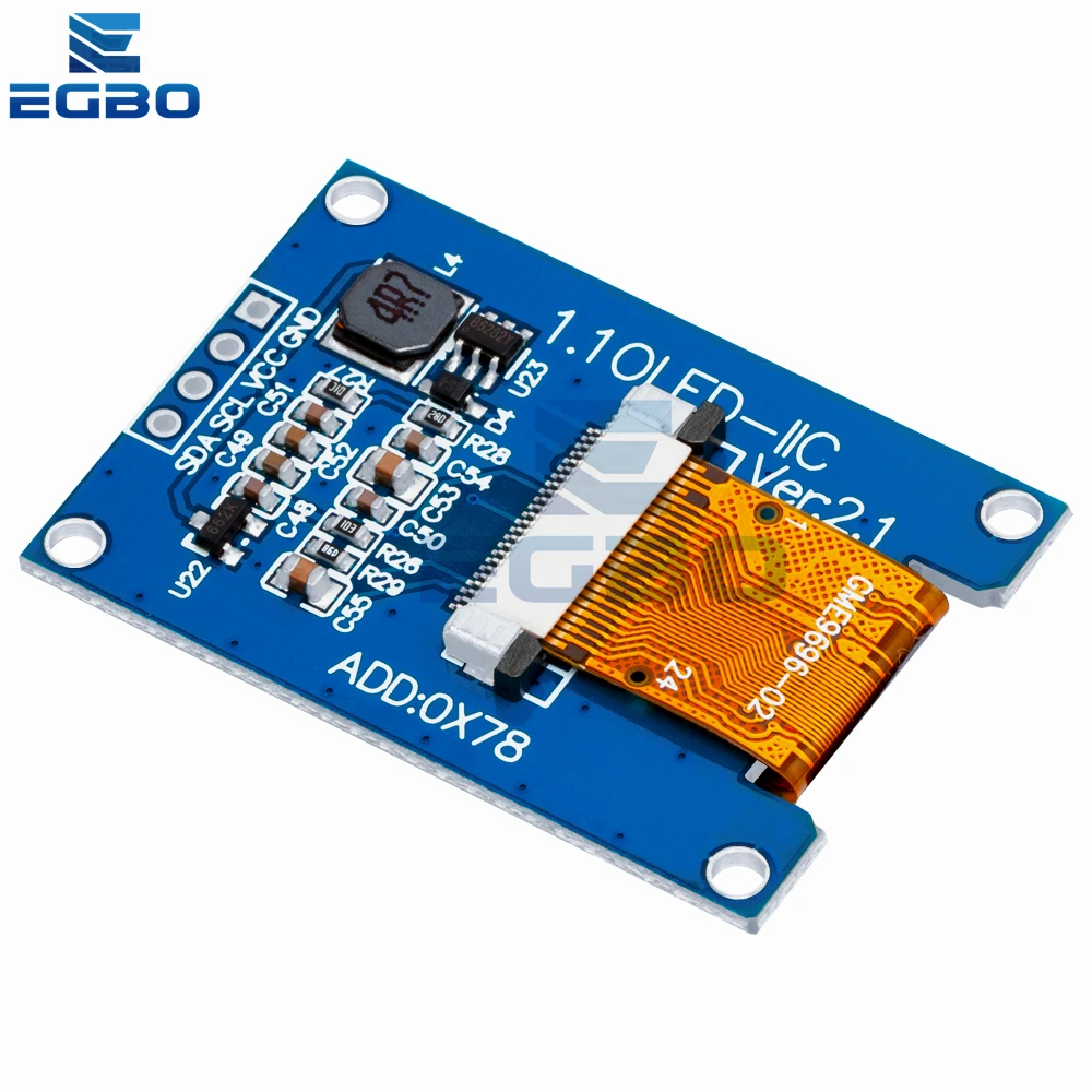 หน้าจอ OLED ขนาด1.1นิ้วโมดูล LCD 96 × 96อินเทอร์เฟซ4PIN SPI SH1107 7PIN แอลซีดี1.1 "โมดูลหน้าจอตั้ง OLED สีขาวสำหรับ Arduino