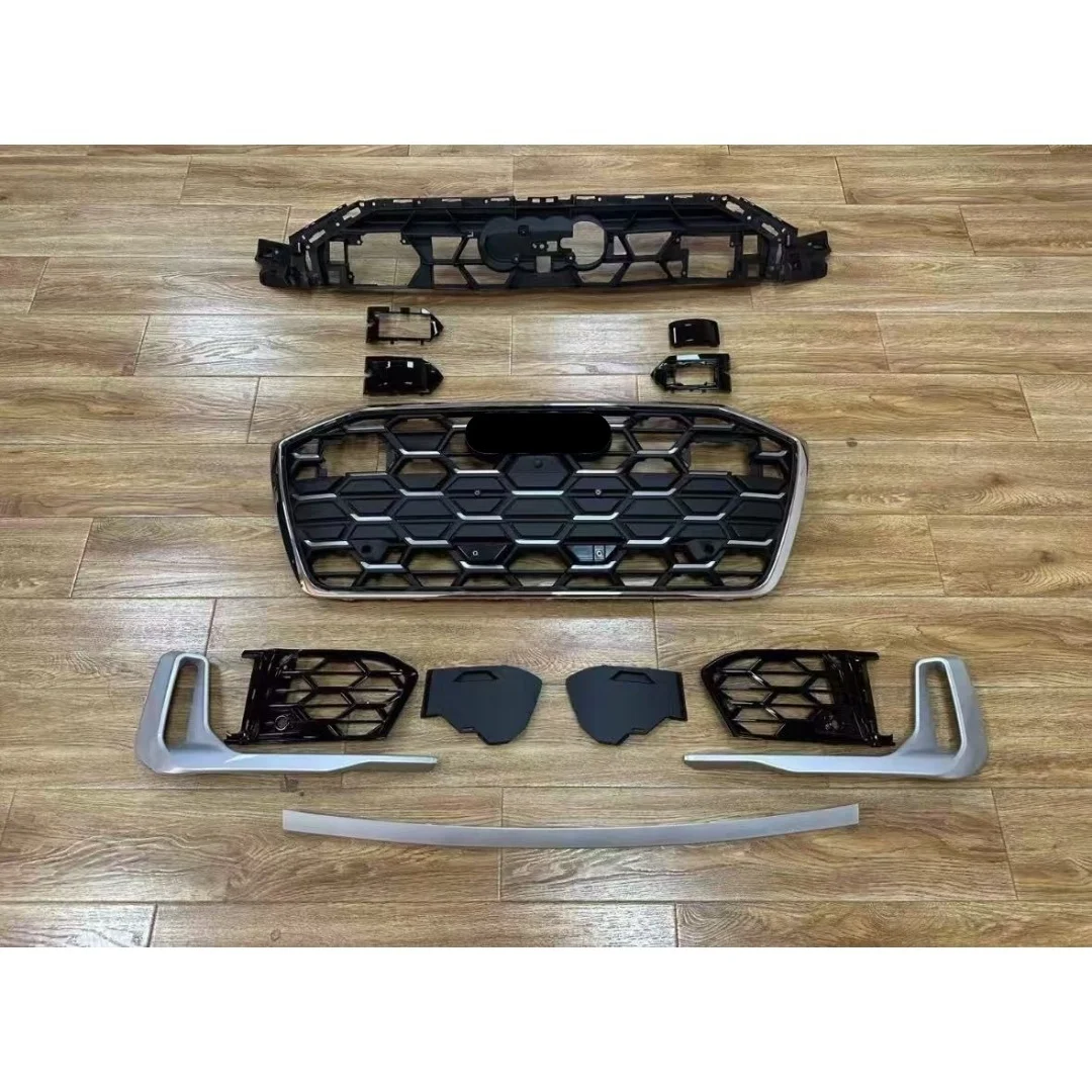 Gloss Black Fog Lamp Frame Front Bumper Trim Fit For Audi A6 C8 S6 2019-2025 A6 Style Modification Parts