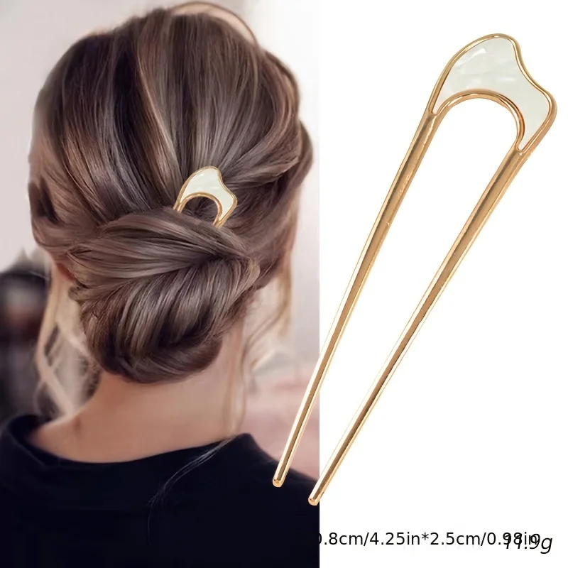 

3pcs French U Shape Hair Fork, Vintage Hairpin for Bun, Retro Hair Accessories for Women Updo Styling Gift