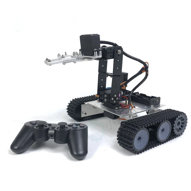 

Metal RC Tank with MG996 4 Dof Robotic Arm Ps2 Remote Control Tank For Arduino Robot DIY Kit Robotic Arm Programmable Robot Car