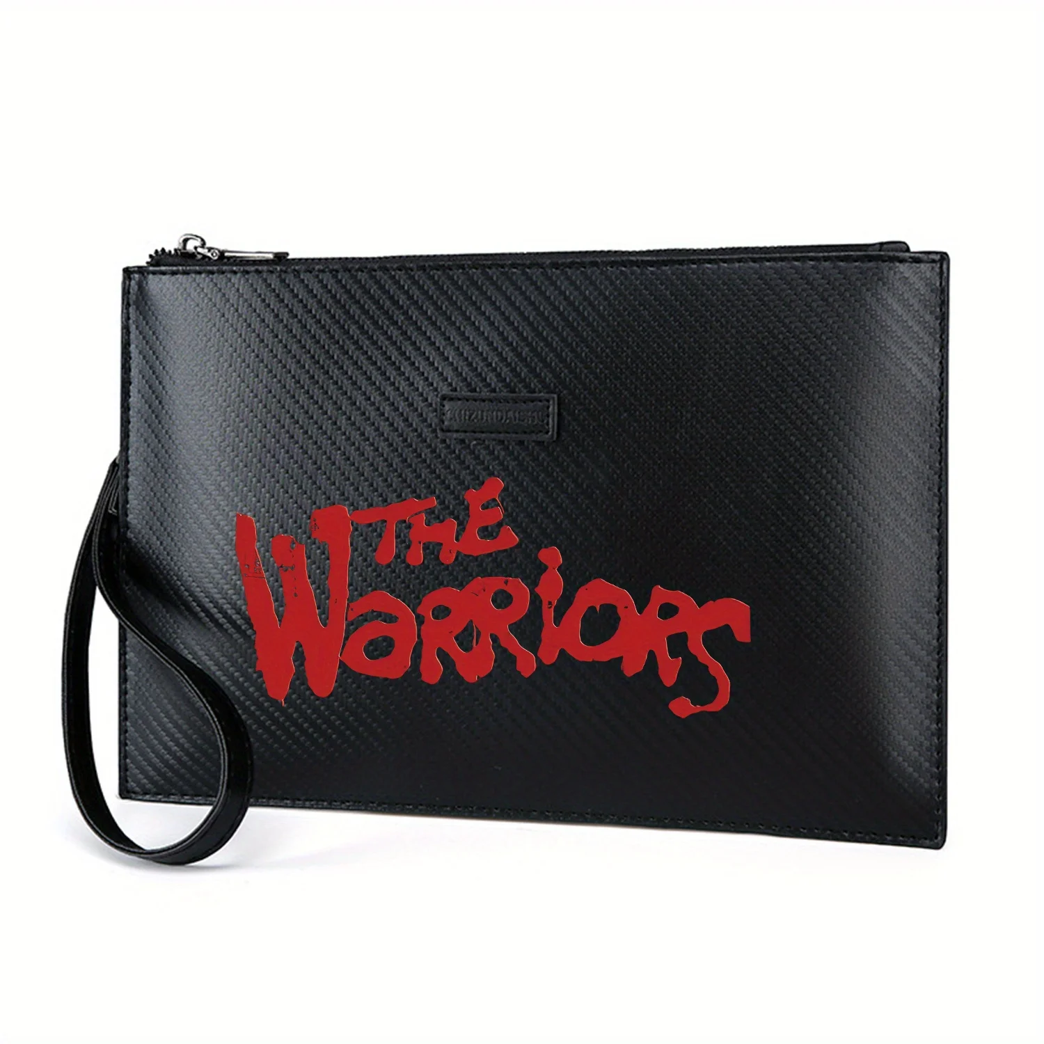 The Warriors red bold letters Elegant Printed PU Men's Handbag Fashionable and Practical for Everyday Carry