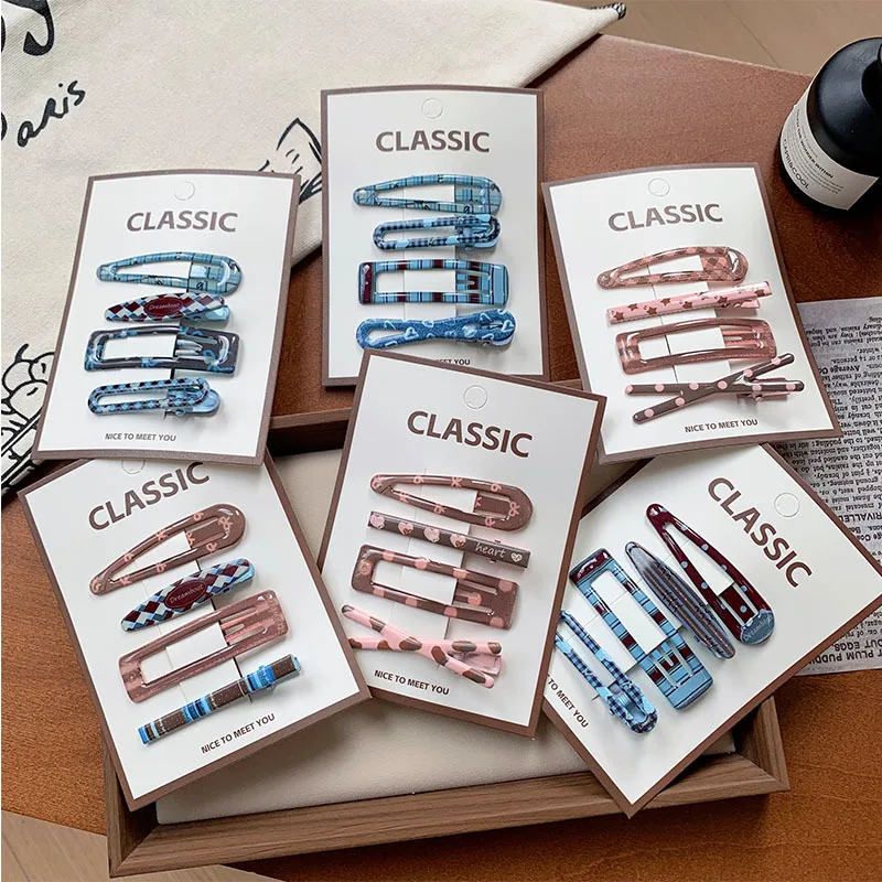 

Набор детских заколок в корейском стиле: милые заколки-невидимки для девочек с принтом в горошек и клетку, нескользящие, легкие, для повседневного использования, аксессуары для волос