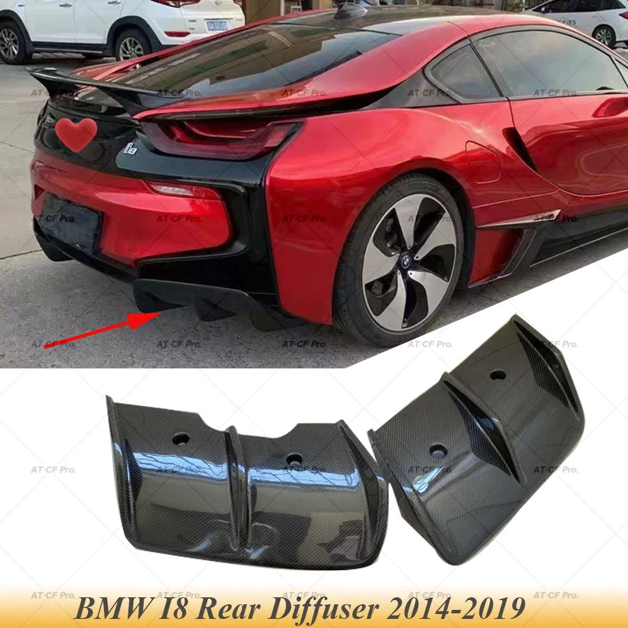 

For I8 Carbon fiber FRP Rear Diffuser Bumper Splitter Lip Spoiler Racing Car Styling For BMW I8 2014 2015 2016 2017 2018 2019