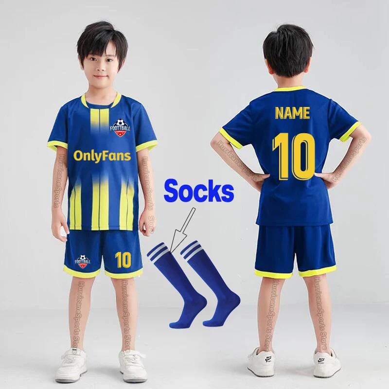 Kids Jersey Football Tracksuit Child Soccer Sports Uniforms Boys Play Ball Sportswear Kits children's uniformes de fútbol soccer