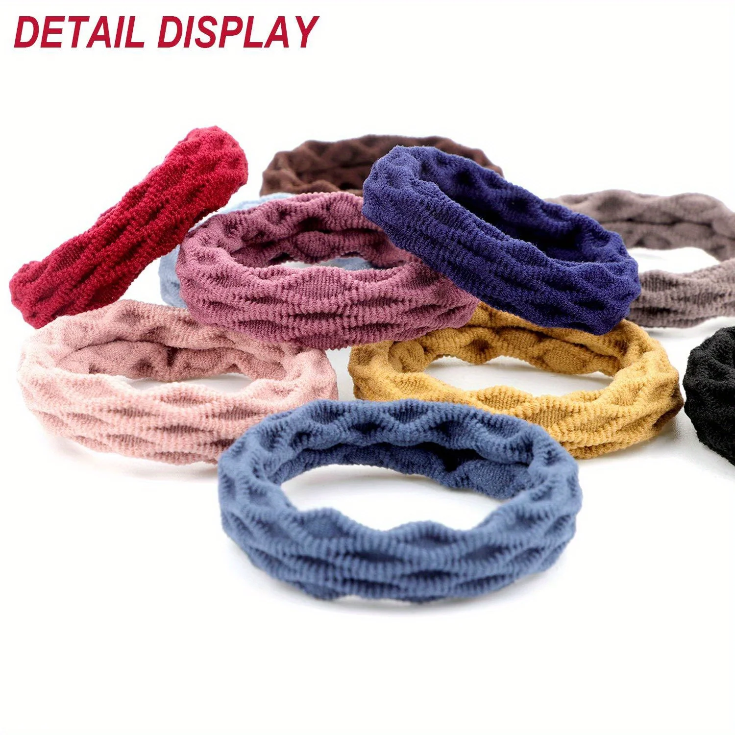 60 Pcs Seamless Hair Ties Ponytail Holders Thick Elastic Hair Tie Cotton No Crease Hair Band  Lightweight Highly Elastic