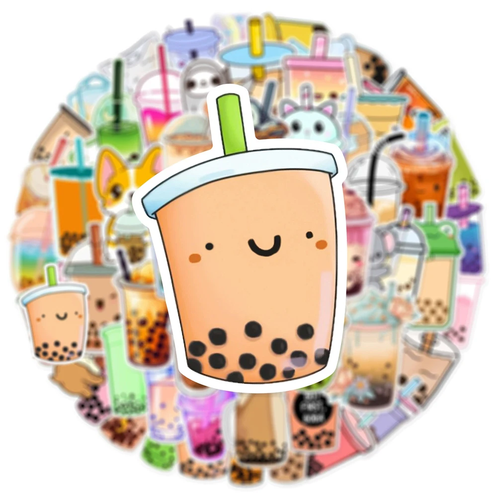 

10/30/50pcs Cartoon Anime Milk Tea Stickers Art Graffiti Decal Diary Luggage Laptop Water Bottle Kawaii Sticker for Kids Girls