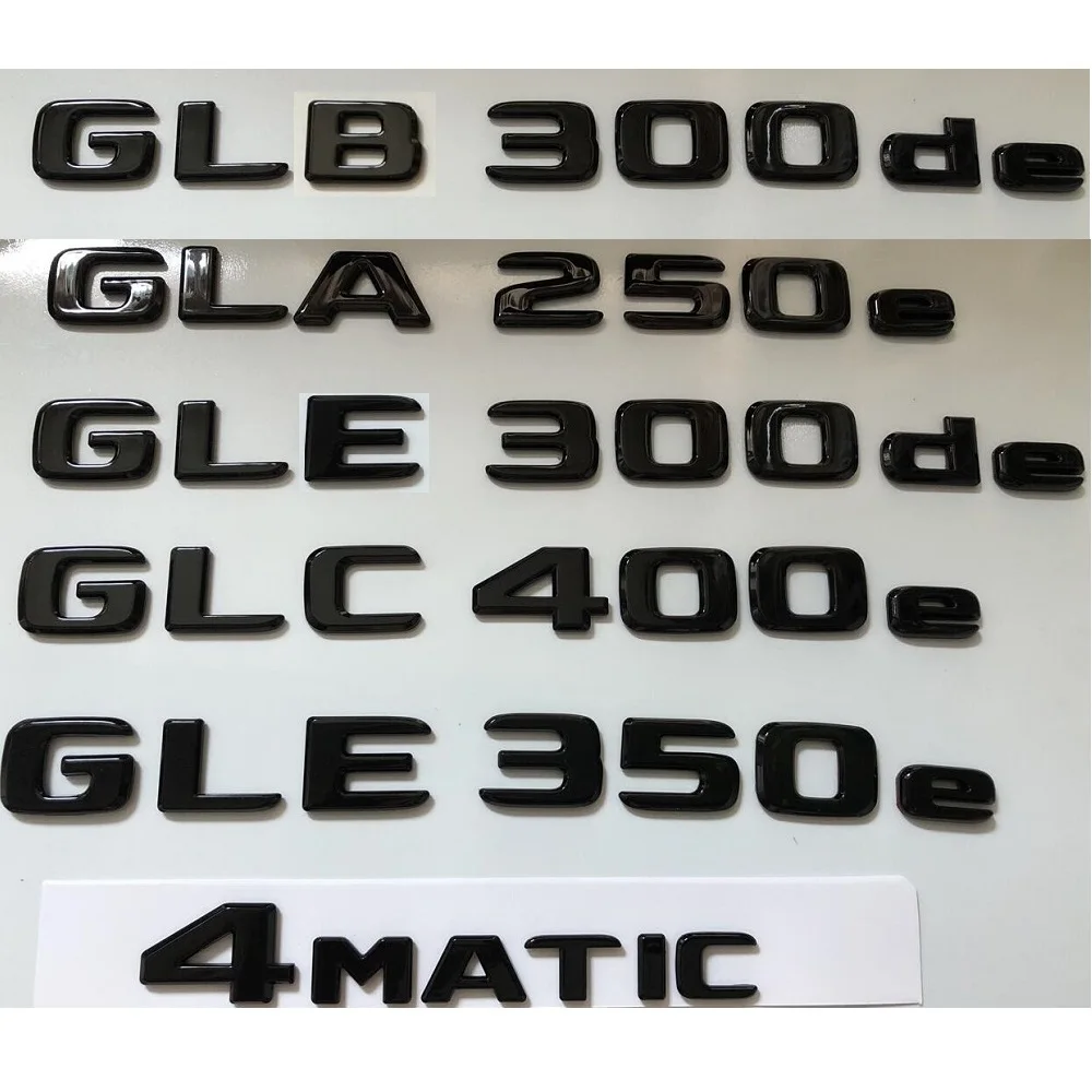 Gloss Black Trunk Letters for Mercedes Benz GLB180d GLB200d GLB220d GLC350de GLC300de GLC350d GLC300d GLE350d GLE350de Emblems