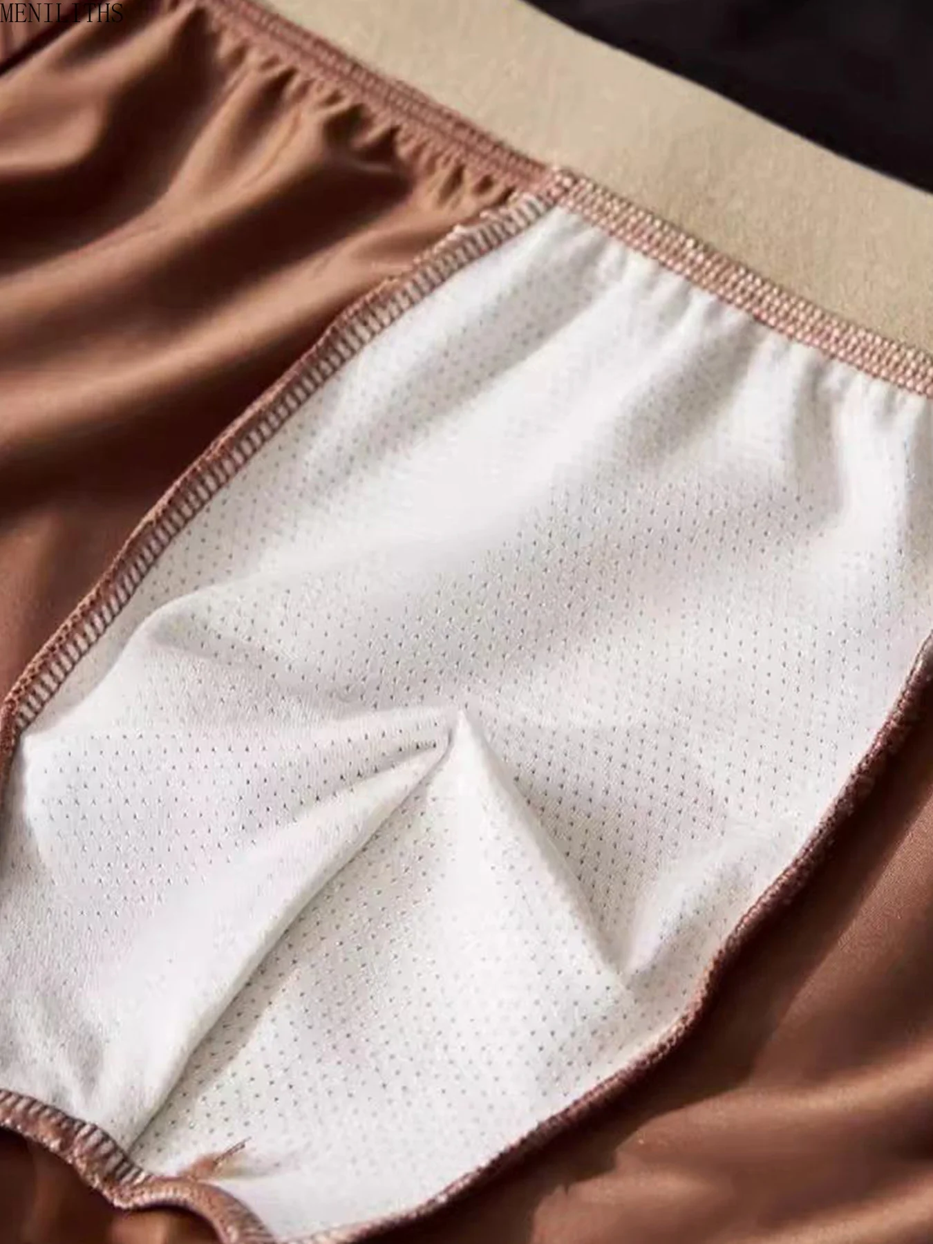 4pcs/set Men's Invisible Seamless Ice Silk Panties Mid-Waist Soft Breathable Antibacterial Underwear for Summer Plus Size L-4XL