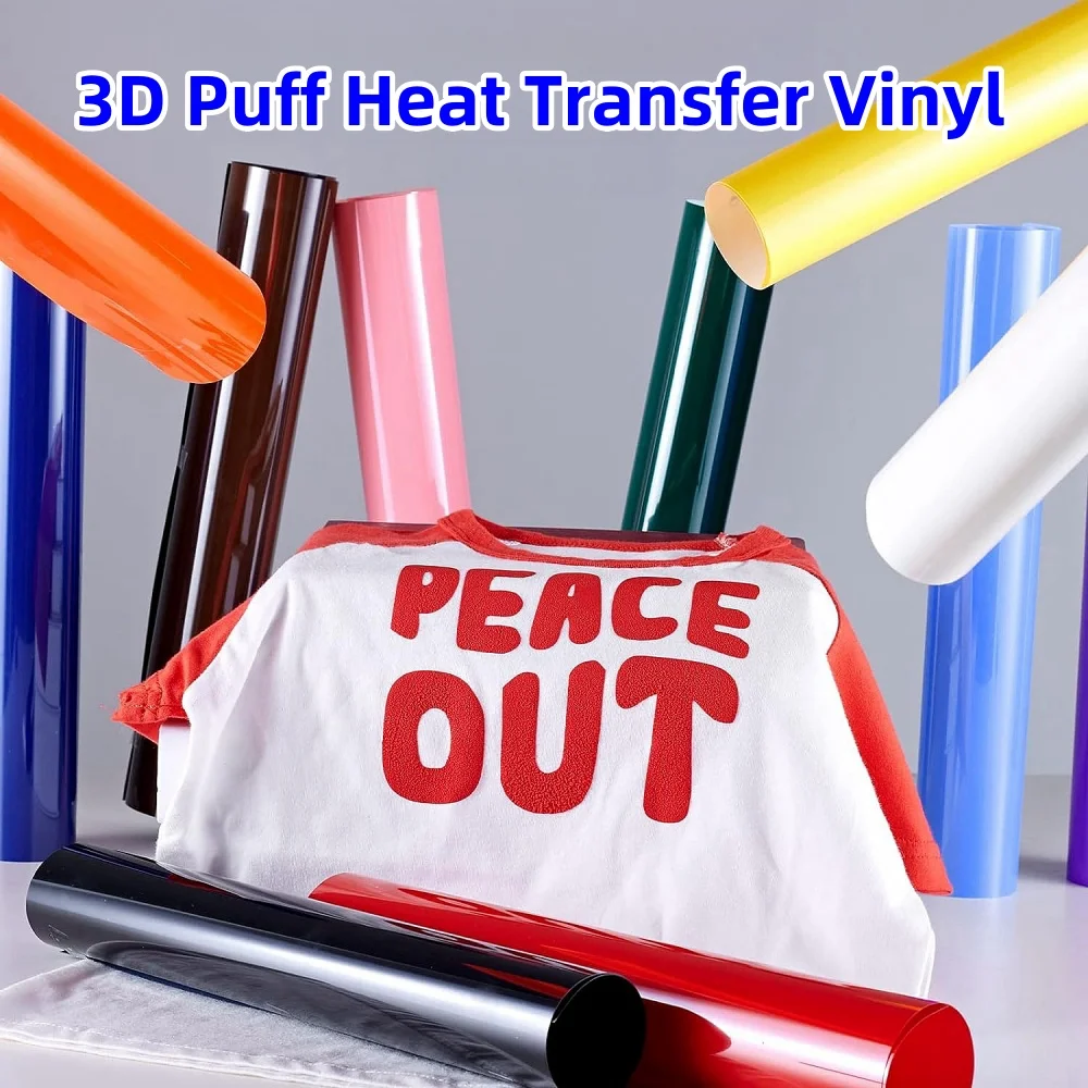 1pc 3D Puff Heat Transfer Vinyl, Puff HTV for Cricut machines And Heat Press, HTVr Vinyl for T-Shirts Clothes Bag Pillow