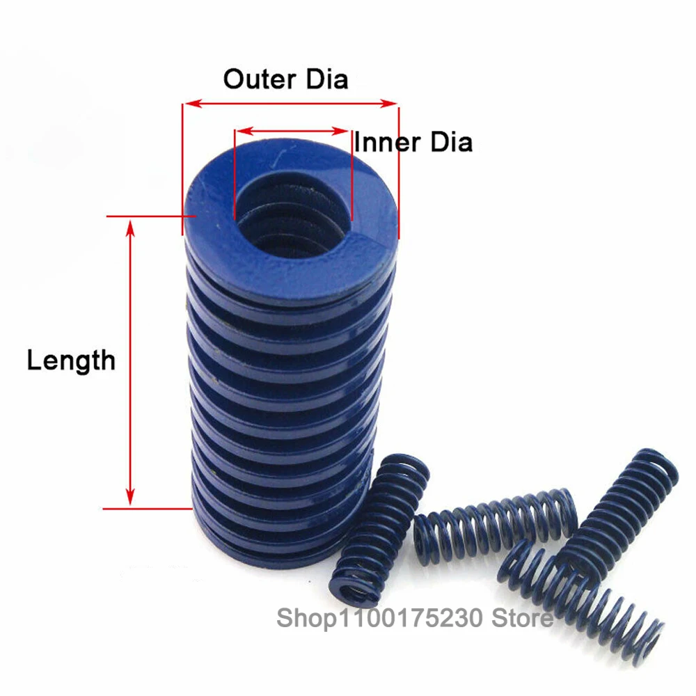 1Pcs Blue Compression Spring Die Mold Springs Light Load Spiral Stamping Compression Mould Die Spring Outer Diameter 8mm-50mm