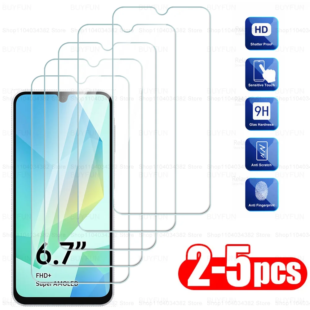

2-5Pcs Tempered Glass For Samsung Galaxy A16 Screen Protector Samsang A 16 16A 5G SamsungA16 4G GalaxyA16 2024 Protective Film