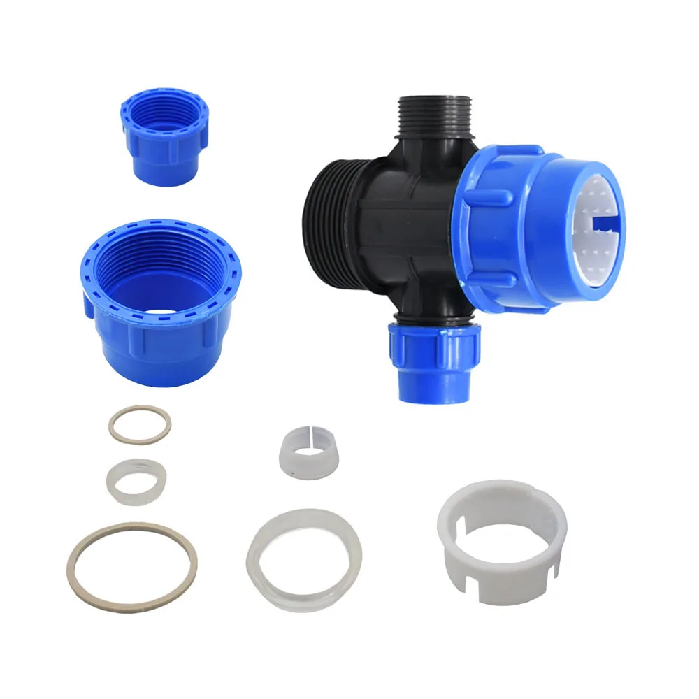 20/25/32/40/50/63mm Plastic Water Pipe Splitter Transition Quick Connection 4-Way Cross PE Hose Tube Reducer Coupler Fittings