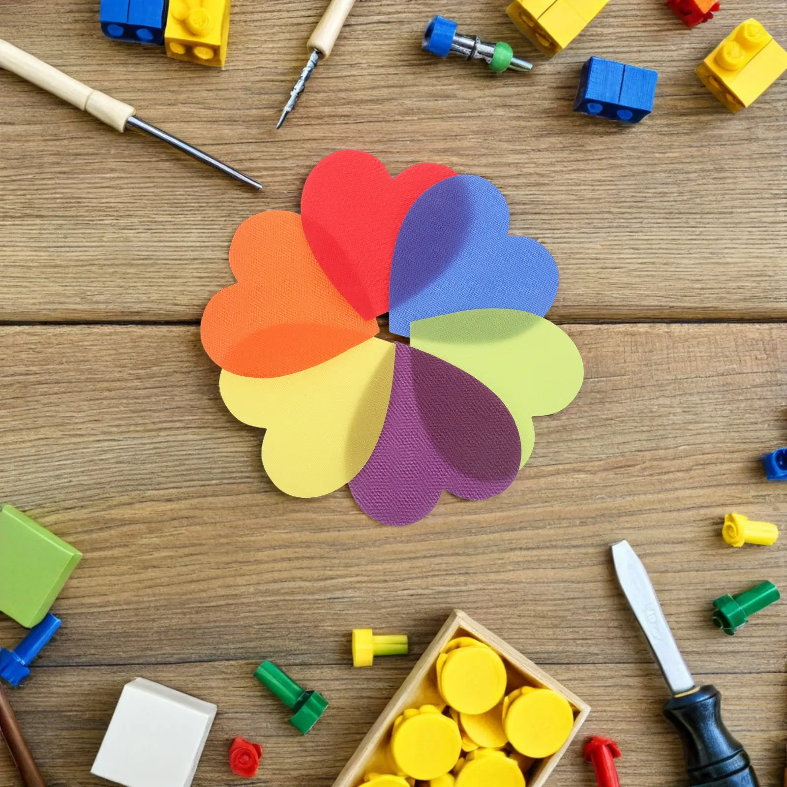 

30Pcs Heart-Shaped Carpet Spot Markers for Classroom 125Mm Colorful Floor Dots Educational Kids Positioning Markers