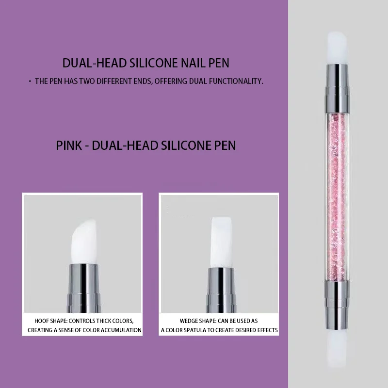 5 TEILE/SATZ 2-köpfiger Silikon-Nagelbürstenkopf, Blumen-Silikon-Bürstenkopf, Mehrzweckbürste, Silikon-Bürstenkopf, Gummibürste