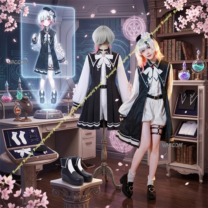 

Magical Girl Costume Sakuraba Ema Cosplay Costume Set With Clothes,Wig,Shoes High Quality Halloween PlayRole Clothes Witch Trial