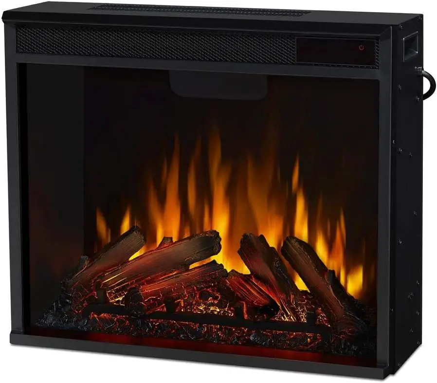 Real Flame Replaceable Electric Fireplace Heater Insert, Multi Flame Colors, Multi Brightness Levels, Adjustable Thermostat,