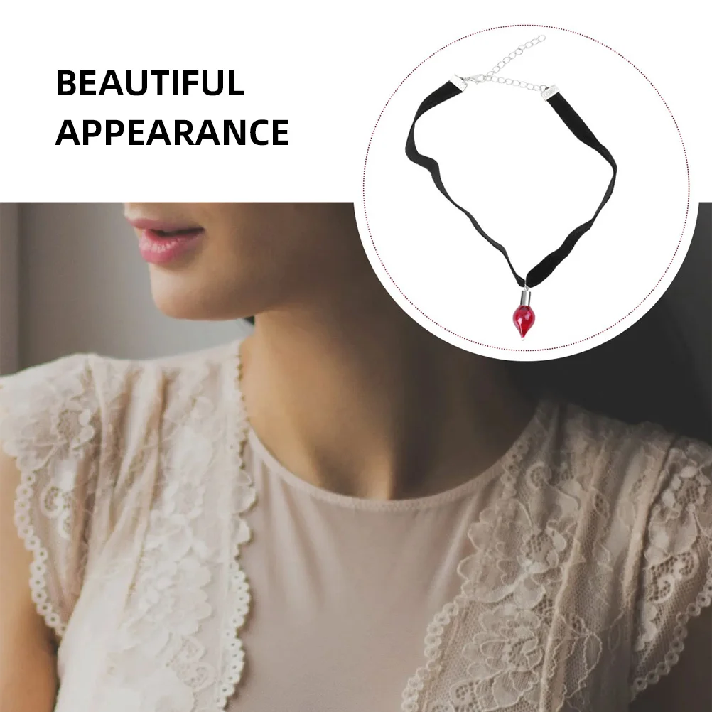 

1Pcs Gothic Blood Bottle Necklace Halloween Neck Jewelry Adjustable Design for Women Girls Xmas Feast Present Necklace