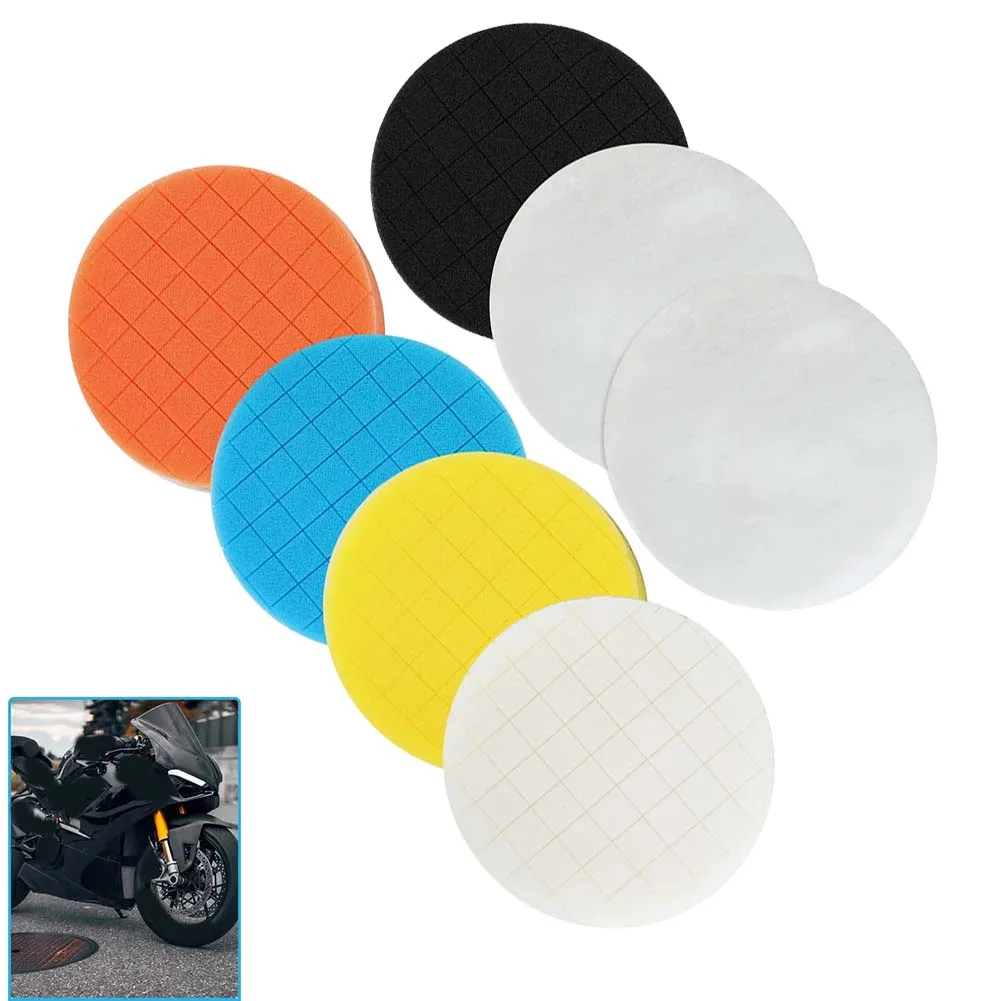 7Pcs 125mm Car Polishing Kit Polish Pad Car Polishing Sponge Foam Pads For Polishers Cordless Drills And Sander Tools