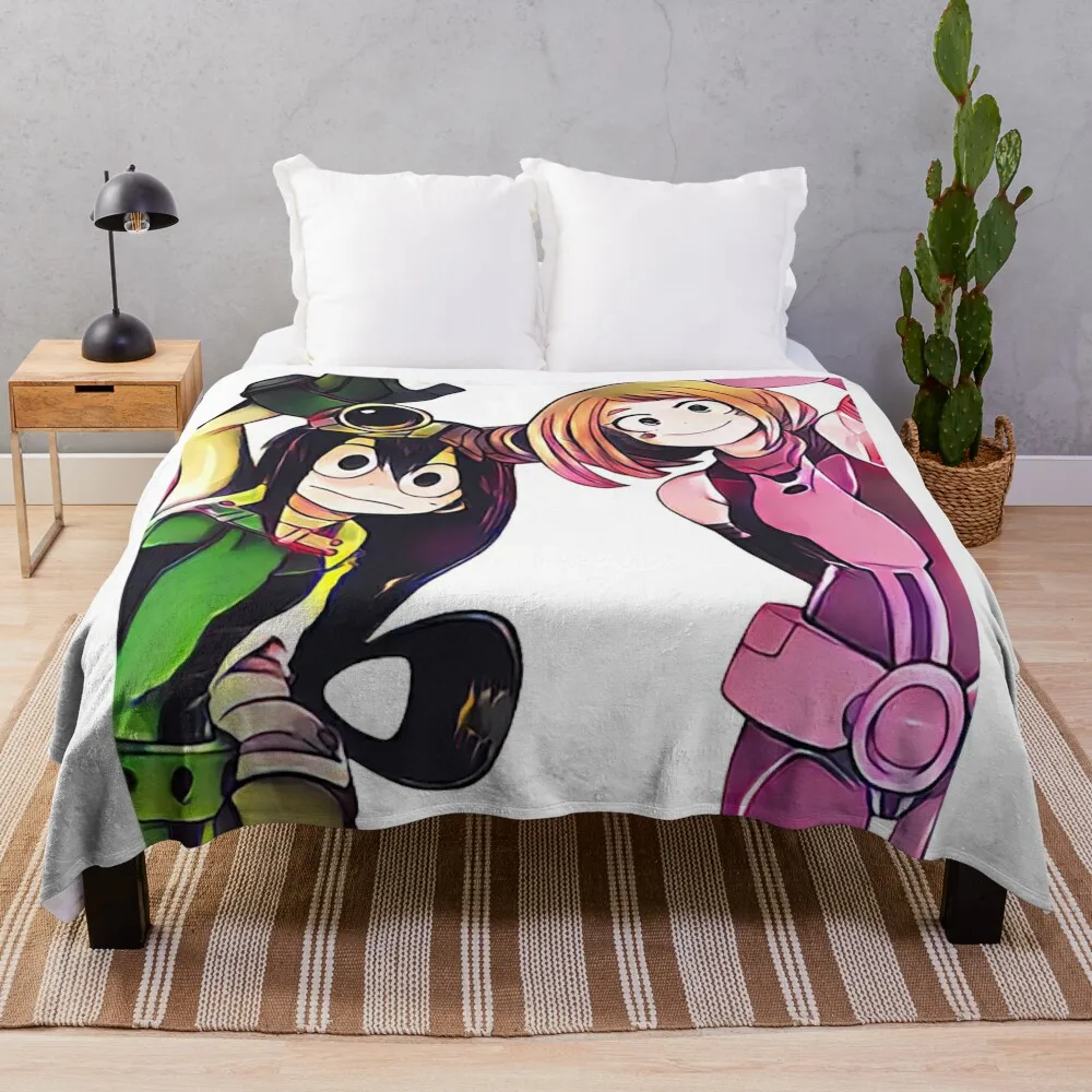 

Tsu and Ochako Throw Blanket Soft Bed Blankets Single Blanket