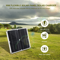 Surprised! 50W Solar Panel 18V Solar Cells Bank Connector Cover with 100A Solar Controller IP65 for Phone Car RV Boat Charger