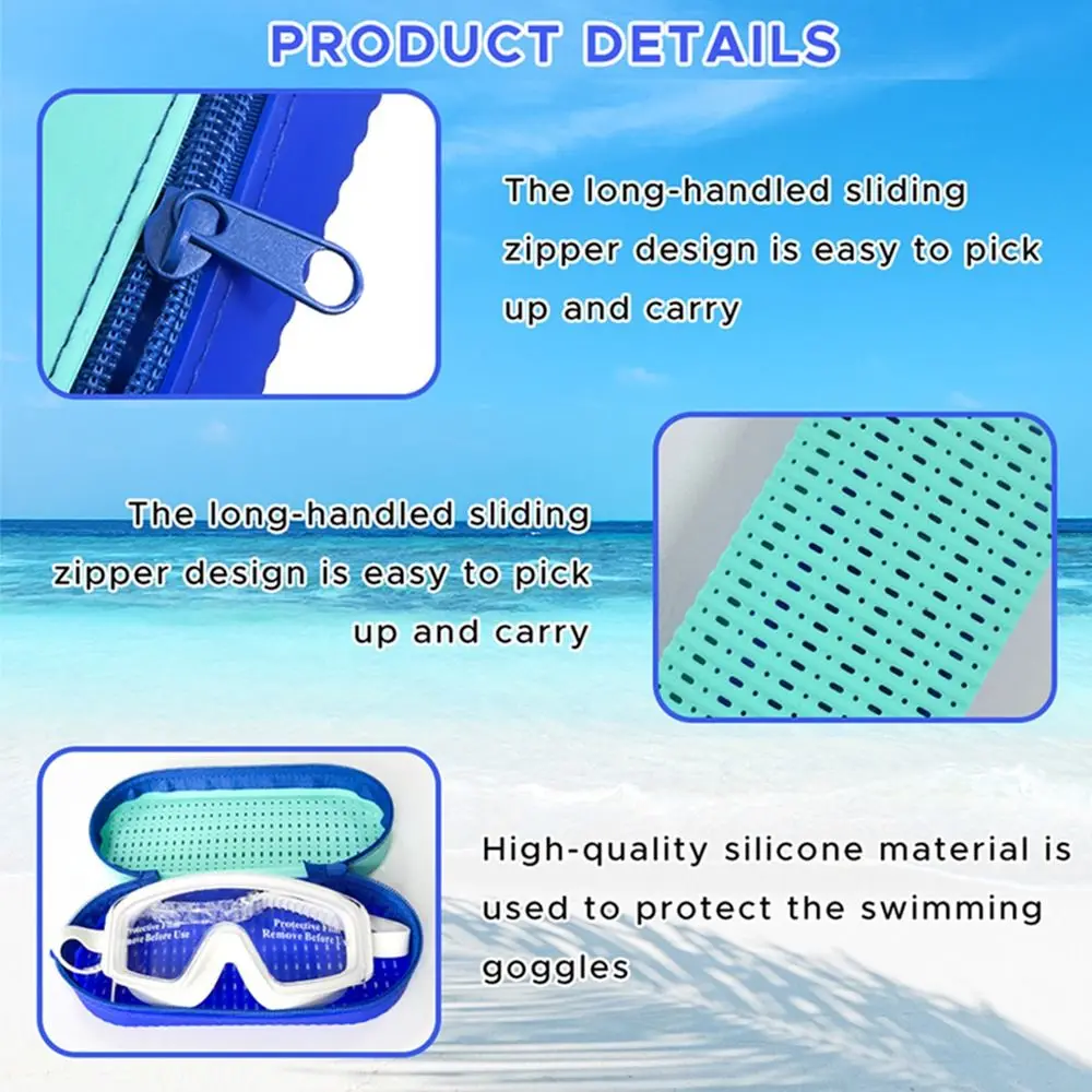 Silicone Swimming Goggles Case Breathable Soft Glasses Storage Box Portable with Handle Sunglasses Organizer
