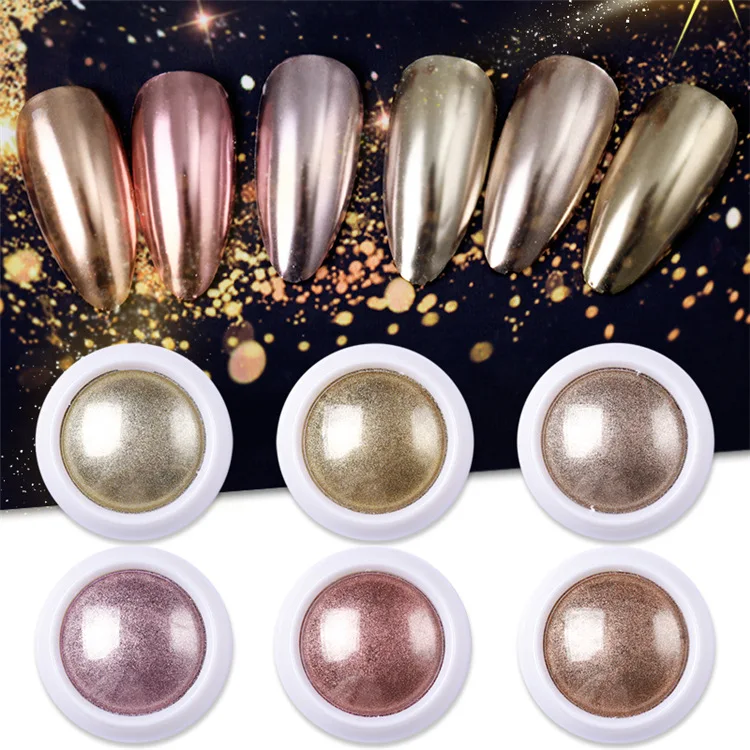 Bharemacrarthartings effetto metallico specchio per unghie Glitter polvere effetto specchio Shimmer Chrome DIY riflettente Gel Polish Manicure decori