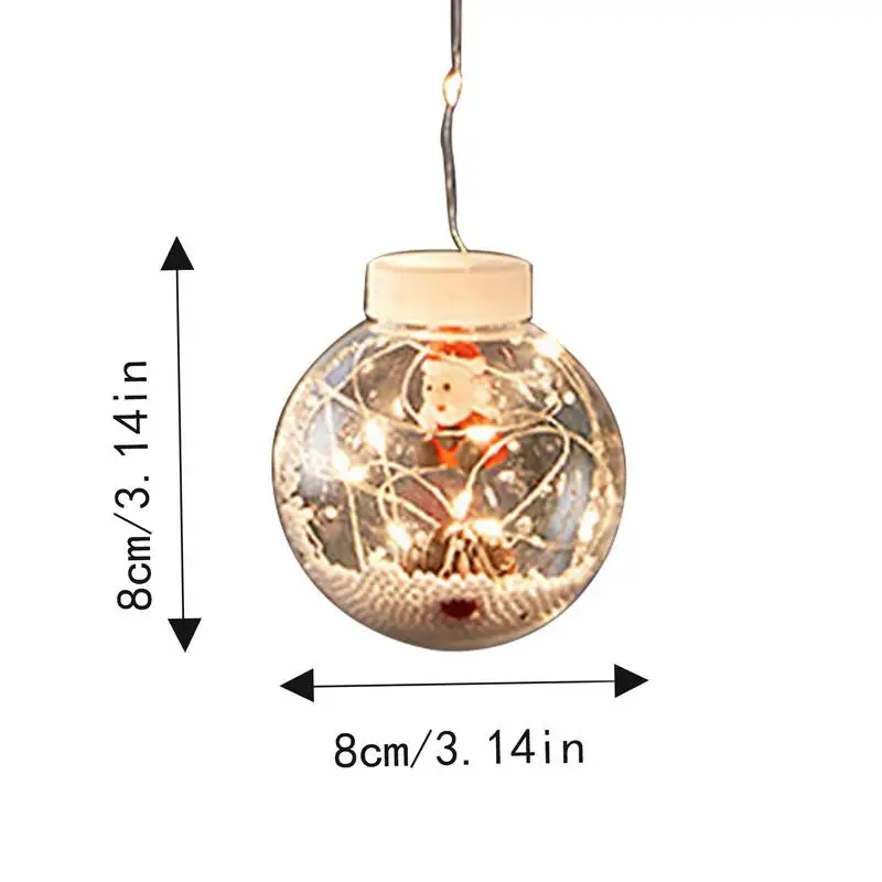 Natal Janela Luzes LED Decorações, Santa Bubble Ball, String Lights, Interior