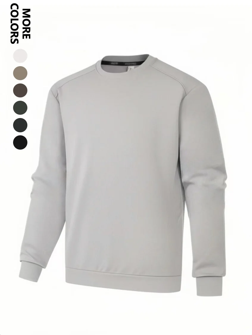 Sudadera lisa con forro polar para hombre, tejido perfumado de Camelia de alta gama, Jersey elástico suave y cálido informal para uso diario, Otoño e Invierno