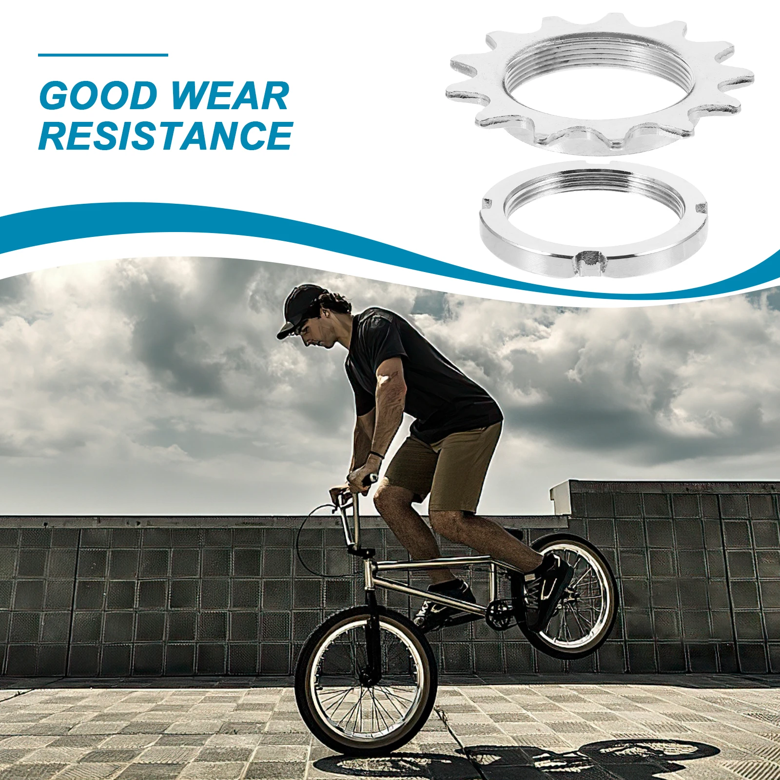 

13T Flywheel Fixing Ring Bicycle Freewheel Sprocket Metal Single Speed Fixed Gear Hub Smooth Durable Precision Machined Wear
