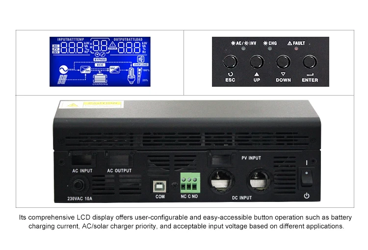 3KVA คลื่นไซน์บริสุทธิ์แบบ UPS ในปากีสถานอินเวอร์เตอร์พลังงานแสงอาทิตย์