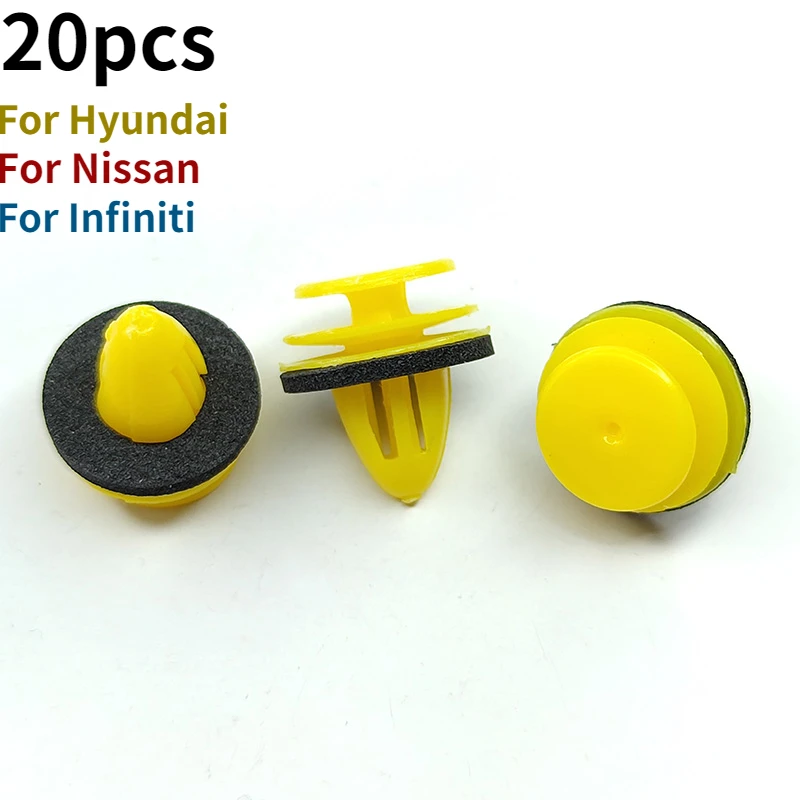 

20 шт., фиксаторы панели отделки дверей, заклепки для крепежных отверстий для Hyundai Accent Nissan Qashqai J10 Infiniti, аксессуары для стайлинга автомобилей