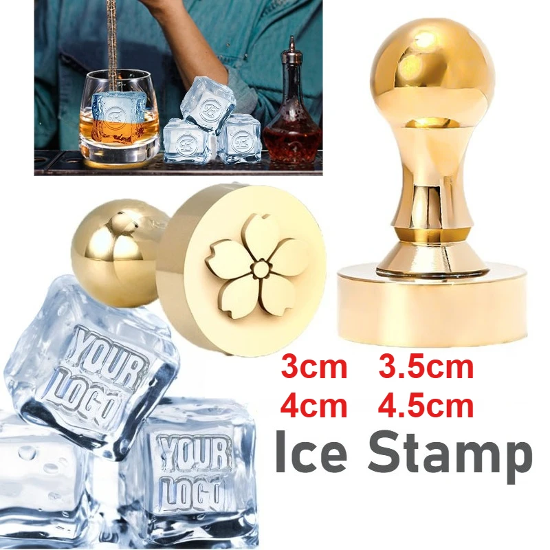 

Изготовленный на заказ штамп для кубиков льда, круглый диаметр 3 см-4,5 см, персонализированные штампы для льда для коктейлей, форма для кубиков льда для виски, подарки для мисколога