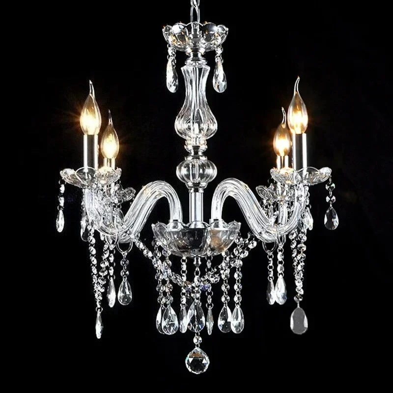 Multi 6/8/10 Arms Optional Transparent Crystal Chandeliers Lustres De Cristal Chandelier LED Without Shade Wall Lamp E14 Lustre