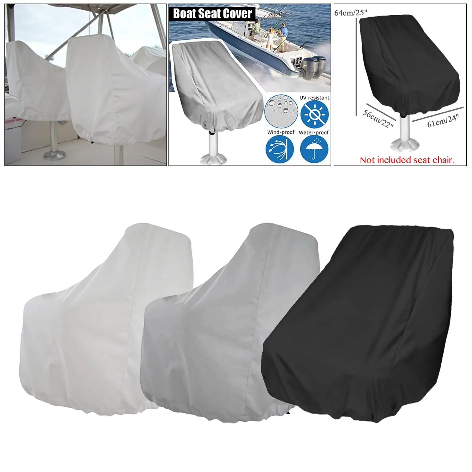 Funda para asiento de barco, tela plegable impermeable y resistente a la intemperie de alto rendimiento