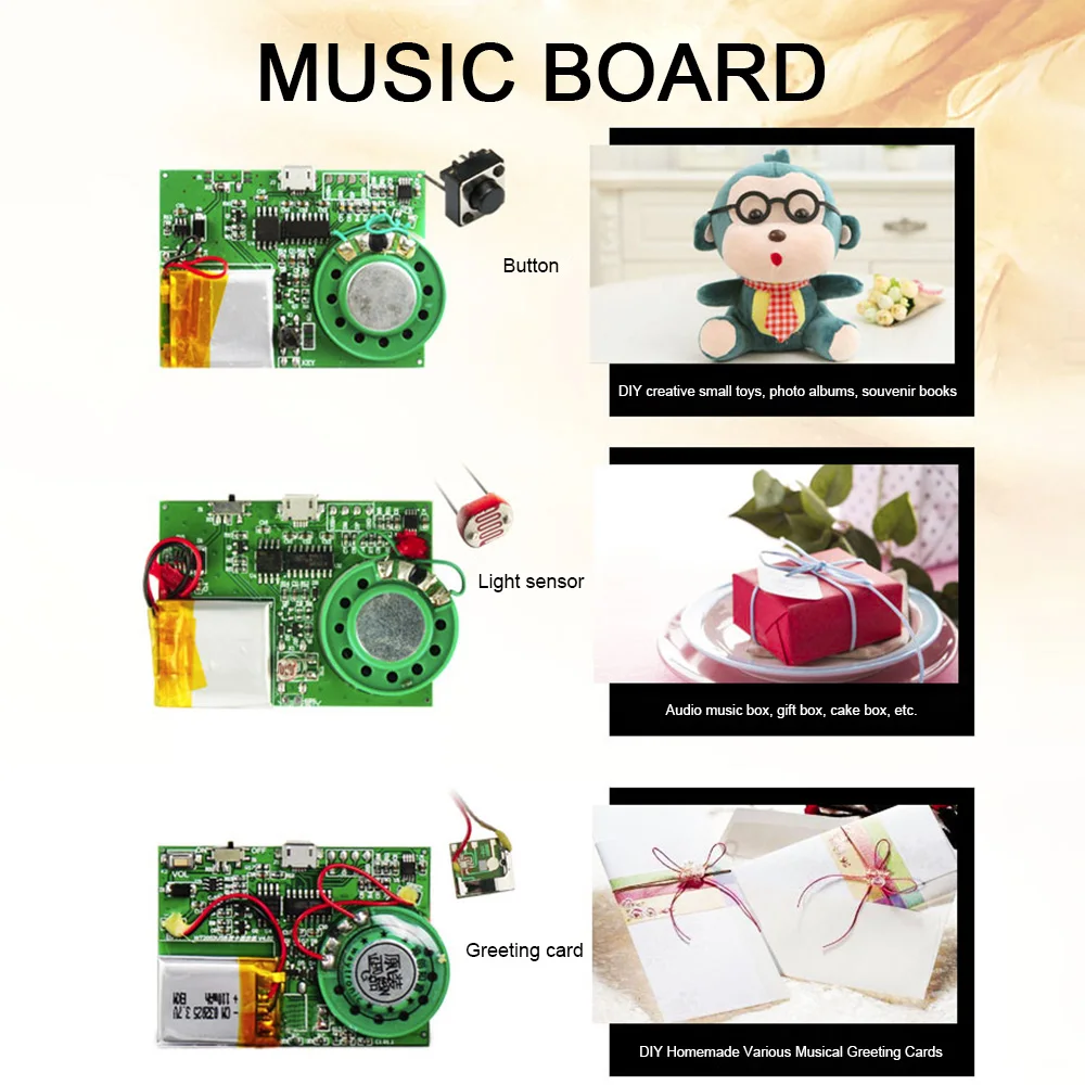 USB Recording MP3 Recordable PCB Sound Module USB Downloadable Greeting Card Sound Module Factory Direct Key Control Activation